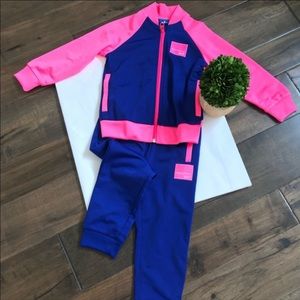 Pink and Blue adidas tracksuit